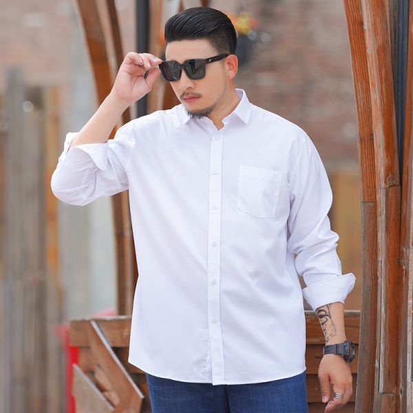 Stylish Plain White Check Full Sleeve Long Sleeve Men's Shirts for Sports Enthusiasts