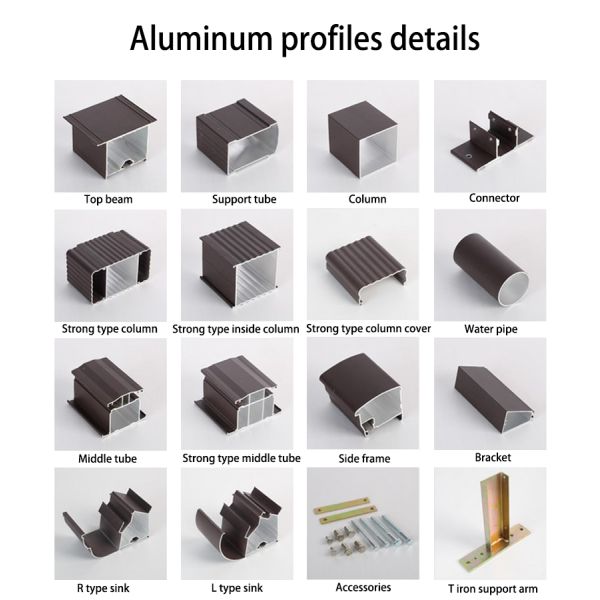 600mm Sheet Aluminum Patio Roof Cover 3x4m Pergola UV Protection 122km/h Windproof