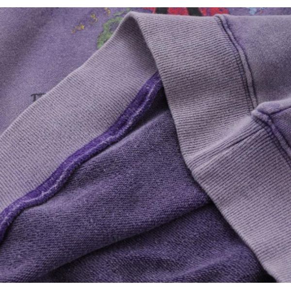 Small Quantity Clothing Manufacturer Men'S Necklace Long Sleeve French Terry Sweatshirt With Vintage Wash