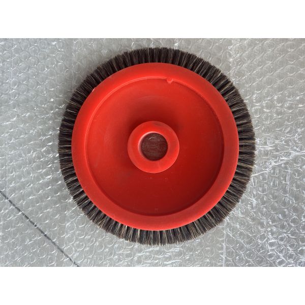 Monforts Stenter Machine Parts Red Small Brush wheel Black Nylon Hair Plastic Body 22mm Inner Dia