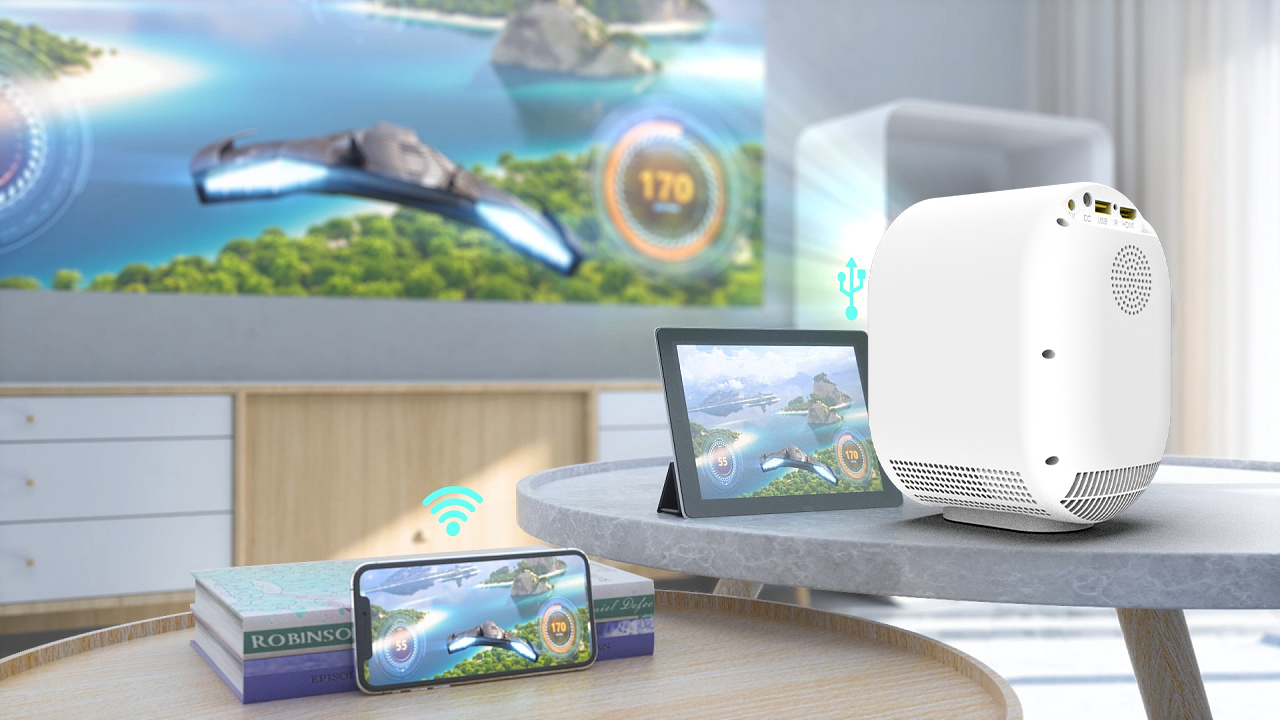 C1 Smart Mini Portable Projector Android 11.0 Xiaoming Projector