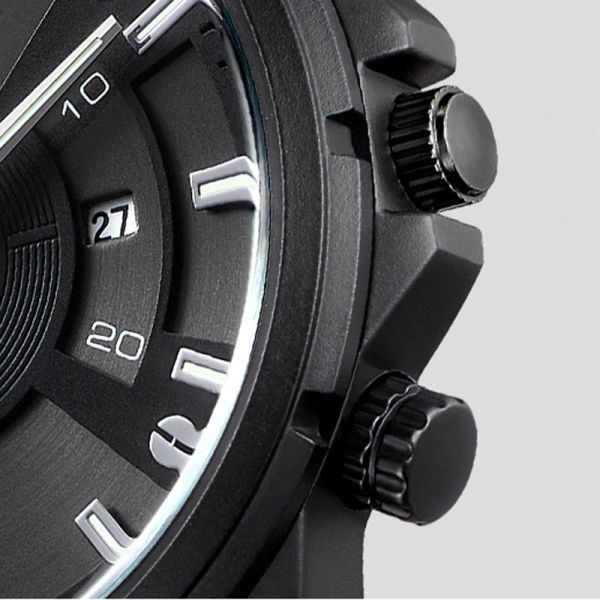 Multipurpose Mens Black Metal Watches scratchresistant wearresistant