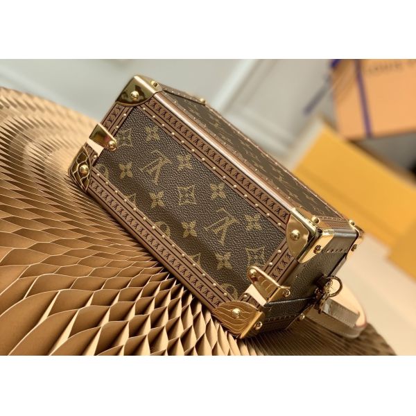 M45673 Printing Box Shape VALISETTE TRESOR Handbag With Lock Red Lining Bag