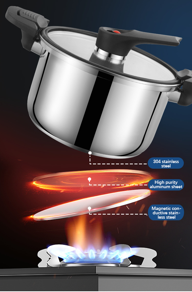 Custom Kitchen Pressure Cooker 24cm 304 Stainless Steel Pressure Cooker
