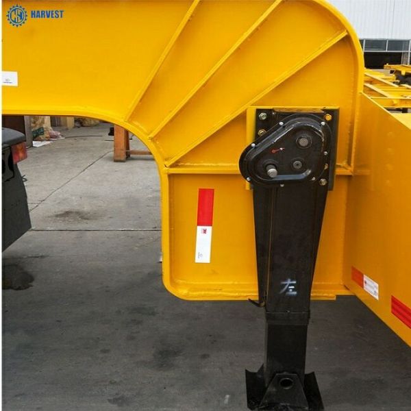 3 Axles 60 Ton 13m Lowboy Heavy Duty Semi Trailer With Mechanical Ladder