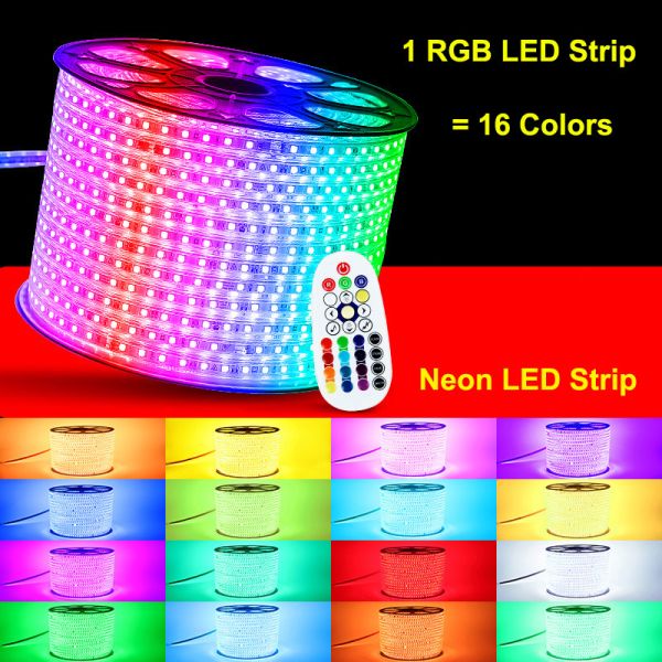 Waterproof RGB 5050 SMD LED Strip Lights With IP67 Rating And 412LM/m Light Output