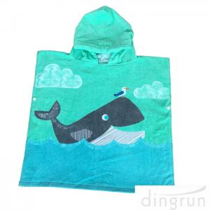 China Cute Dolphin Hooded Poncho Beach Towel Reactive Printed For Girls & Boys on sale