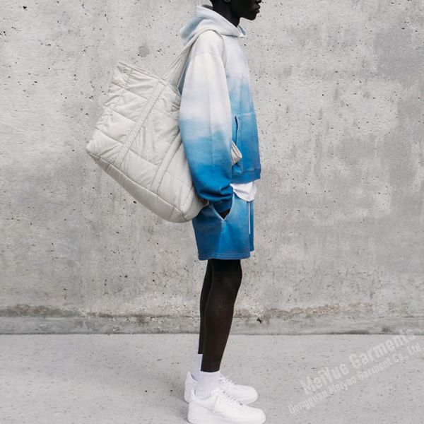 Custom Pullover No Strings Hoodies Heavy Tie Dye Acid Wash Vintage Hoodie Shorts Set 100% Cotton Sweat Shorts and Hoodie Set