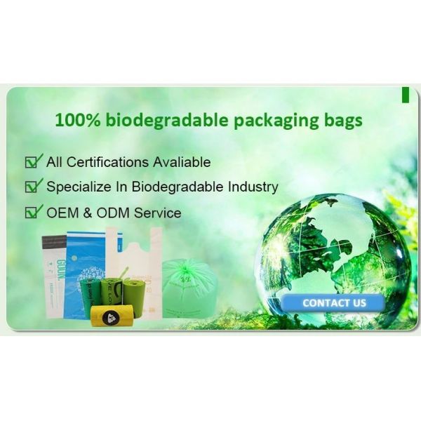 Promotional White EN13432 Certified Compostable shopping bag for supermarket, 100% compostable plastic t-shirt shopping