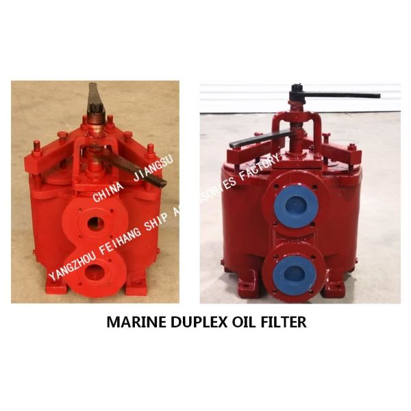 DUPLEX CRUDE OIL FILTER, OIL PURIFIER OUTLET DUPLEX OIL FILTER FOR LIGHT DIESEL OIL TRANSFER PUMP FH-40A F7224