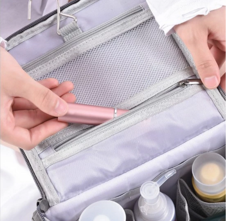 Travel Hanging Wash Bag , Water Resistant Polyester Cosmetic Toiletry Bag