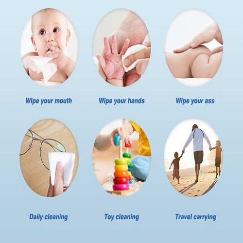 Hypoallergenic Natural Baby Wet Wipes 60pcs Aloe Vera No Additives