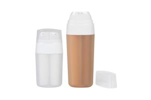 Quality PP Airless Pump Bottles Dual Chamber  15ML and 30ML Cosmetic airless bottle wholesale