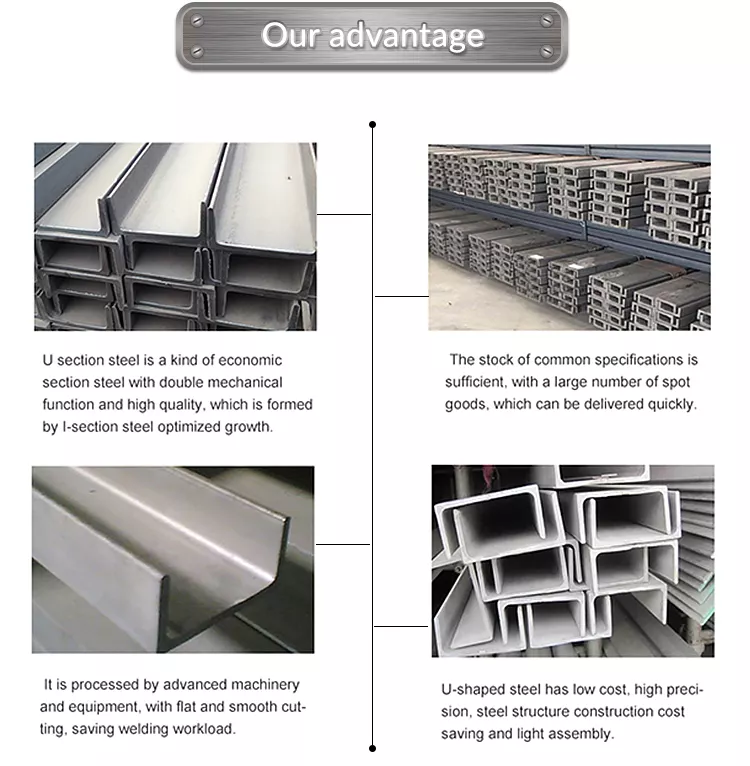 50mm Pressed 301 Stainless Steel U Channel ASTM BIS DIN 201 301