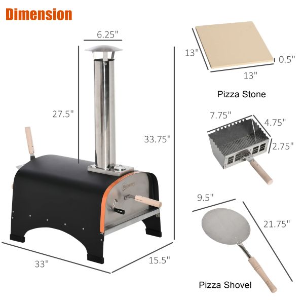 Customized Logo Acceptable Stainless Steel Pizza Oven Grill for Home Outdoor Cooking