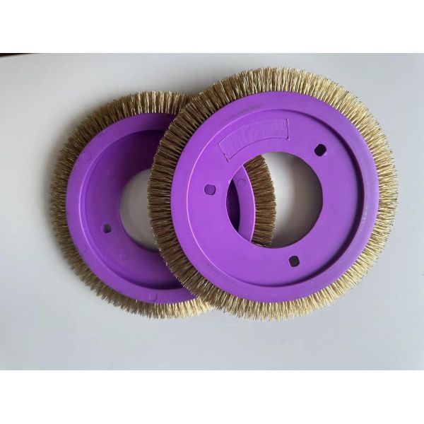 Textile Finishing LK Stenter Brush Wheel Purple Color Plactic Material Copper Brass Brush Hair