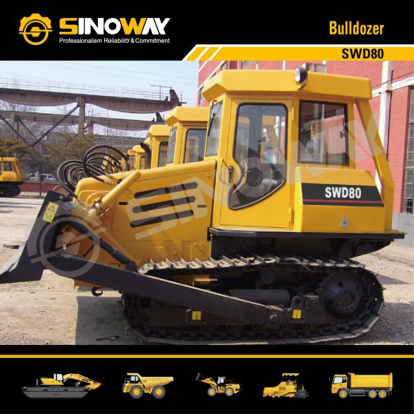 Ground Moving Equipment 80hp Bulldozer Crawler Tractor for Cropland