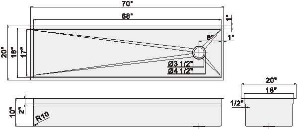 Multifunctional Luxury Stainless Steel Sinks 70"X20"X10'' With Single Bowl