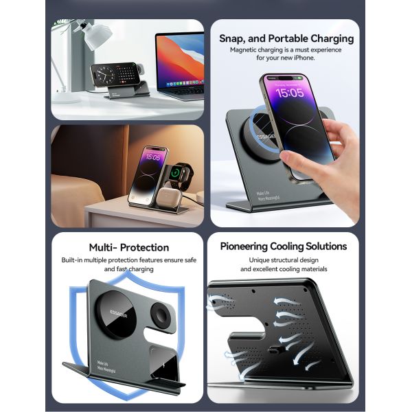OJD-119 Series Fantasy 3 in 1 Wireless Charger PD Phone and Watch Charging Station