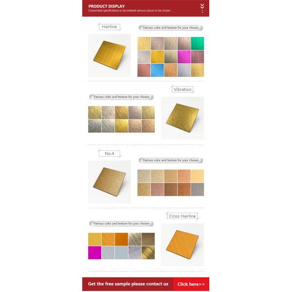 304 Stainless Steel Color Plate Aisi 2mm Brushed Ss 316 Decorative Hairline Stainless Steel Sheets