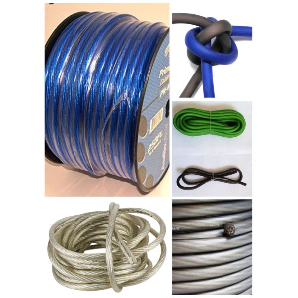 Full U.S. Specification CEA-2015 Compliant 4 AWG Low Voltage Soft Car Stereo Power Wire with PVC Jacket and CCA/OFC Conductor