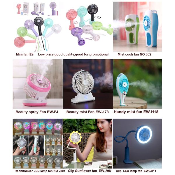 3.7V 1200mah Battery Powered Mini Fan , Small Hand Held Fans Battery Operated