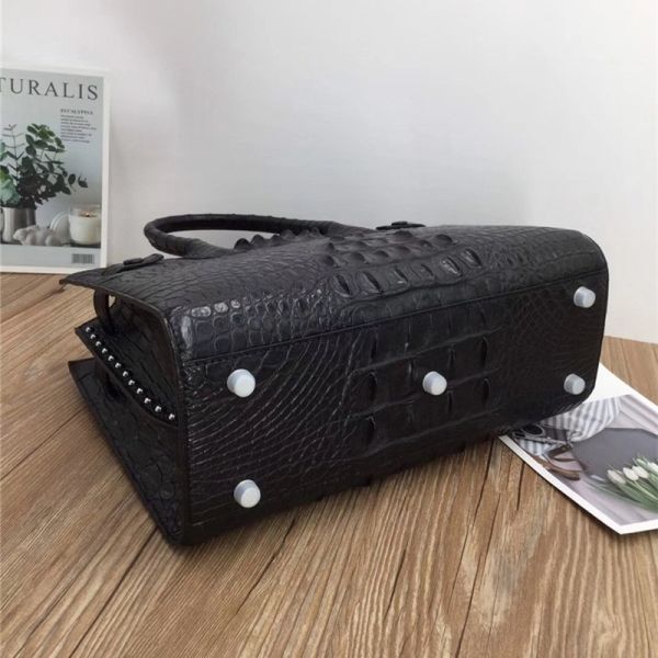 Exotic Genuine Alligator Skin Women Working Totes Large Shoulder Bag Authentic Crocodile Leather Lady Top-handle Handbag