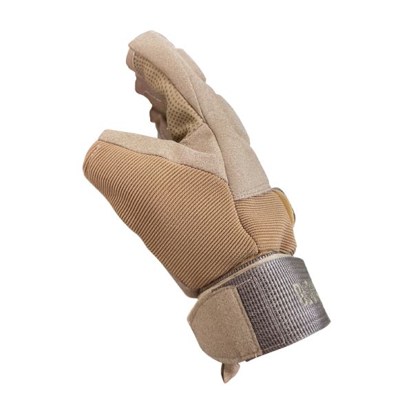 Unisex Finger Slits Half Finger Khaki Training Gloves for Safety Protection