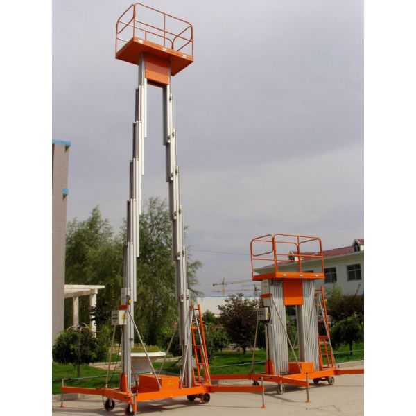 double the mast aluminum alloy lift/Aerial vertical work platform dual wast