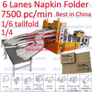 Quality 6 Lanes Automatic Tissue Paper Napkin Making Machine Price 7000 Sheet/Min wholesale