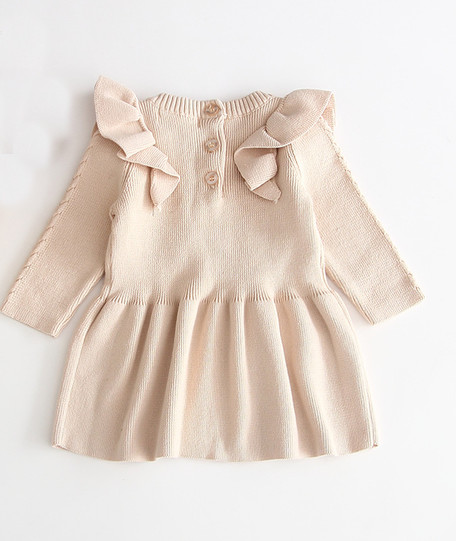 Toddler Girls Knitted Sweater Boutique Princess Dress Pink Mini Dresses For Autumn Winter