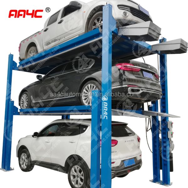 AA4C 4 Post Triple Car Parking Lift Auto Parking System Car Storage System
