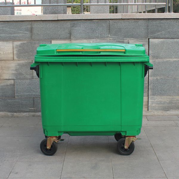 Yellow 770l Trash Storage Cover Wheelie Bin Plastic Dustbin with Pedal