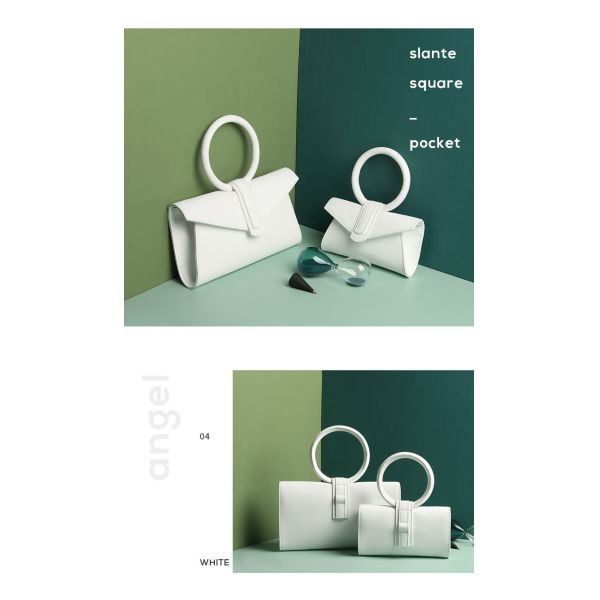 Genuine Leather Handbags with Shoulder Strap Ring Handle Envelope Bag