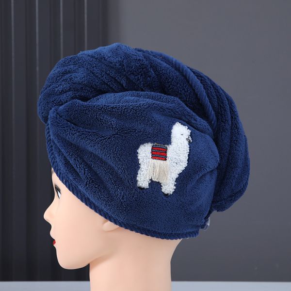 Women's Woven Dry Hair Caps Quick-Dry and Thickened Shower Caps with Absorbent Towels