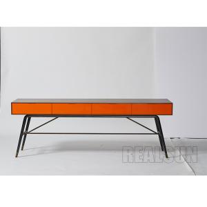 Quality Wooden Frame Hotel Writing Desk With Drawers And Black Powder Coated SS Frame wholesale