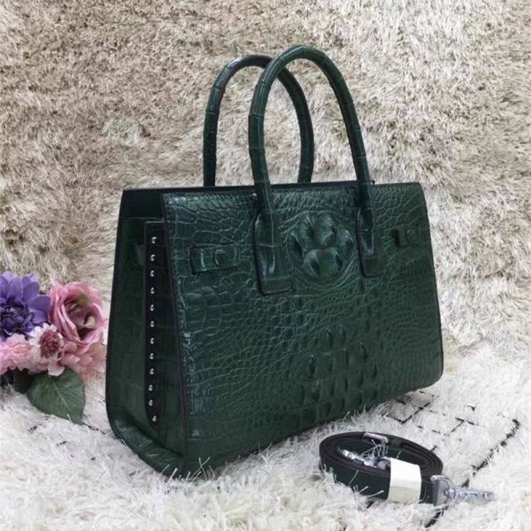 Exotic Genuine Alligator Skin Women Working Totes Large Shoulder Bag Authentic Crocodile Leather Lady Top-handle Handbag