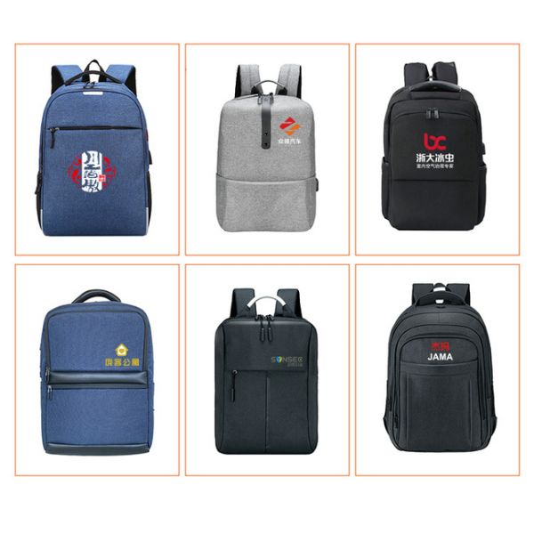 Unisex Custom Logo Backpack , Polyester Material Travel Laptop Backpack