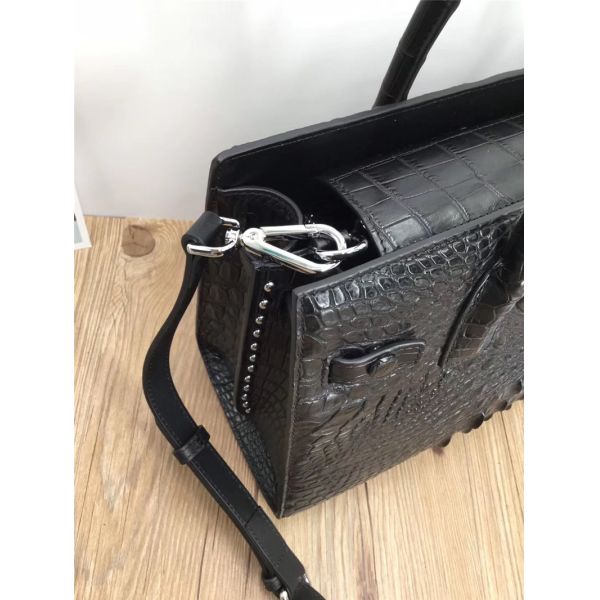 Exotic Genuine Alligator Skin Women Working Totes Large Shoulder Bag Authentic Crocodile Leather Lady Top-handle Handbag