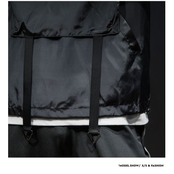 Men Nylon Pullover Hooded Lightweight Windbreaker Jackets Waterproof