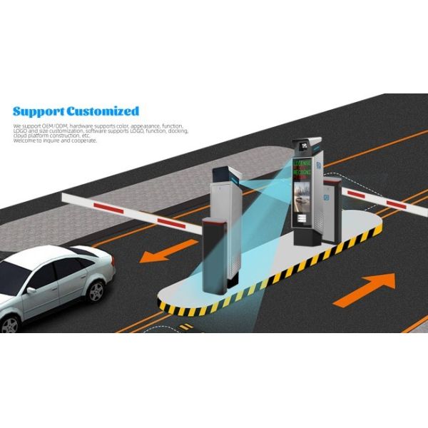 24VDC Motor Car Park Barrier Arm Smart Barrier Gate For LPR Parking Solution