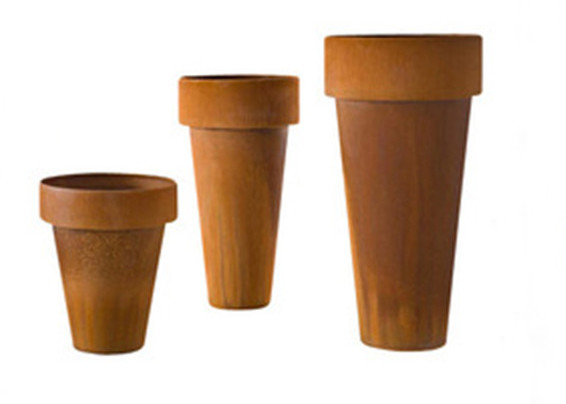 High Precision Metal Corten Steel Planter Column Shape Different Size