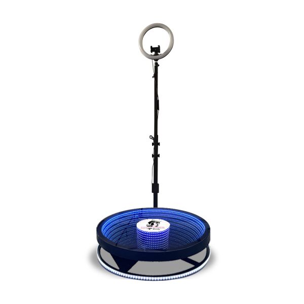 Tempered Glass LED Photo Booth Automatic 360 Degree Selfie Ring Light Photo Booth