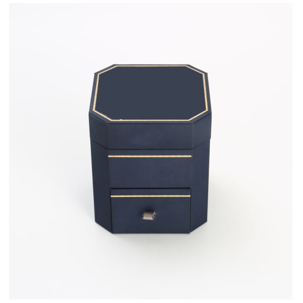 Necklace Packaging Rose Flower Gift Box with Drawer and Round Rigid Boxes Design