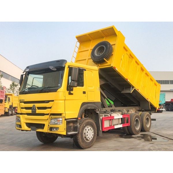 10 Wheels 371hp 6x4 Used 25 Ton Howo Dump Truck With Cargo Tank Length 5.3-6.2M