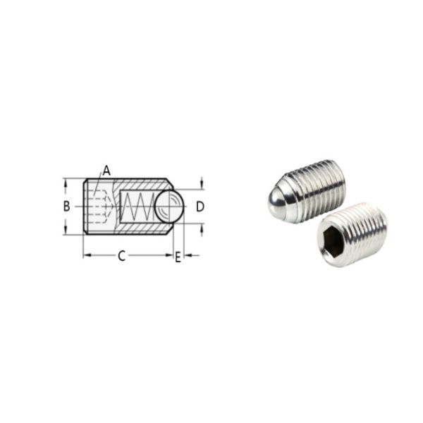 M3 Stainless Steel Spring Loaded Ball Plunger With Hexagon Socket