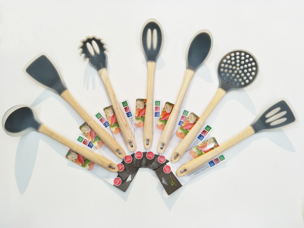 Silicone Kitchen Utensil Set Spaghetti Server Soup Ladle Slotted Spoon Slotted Turner skimmer turner spoon