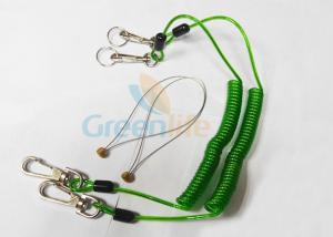 China Green Tool Safety Lanyards , Plastic Coiled Lanyard Cord For Scaffolding on sale