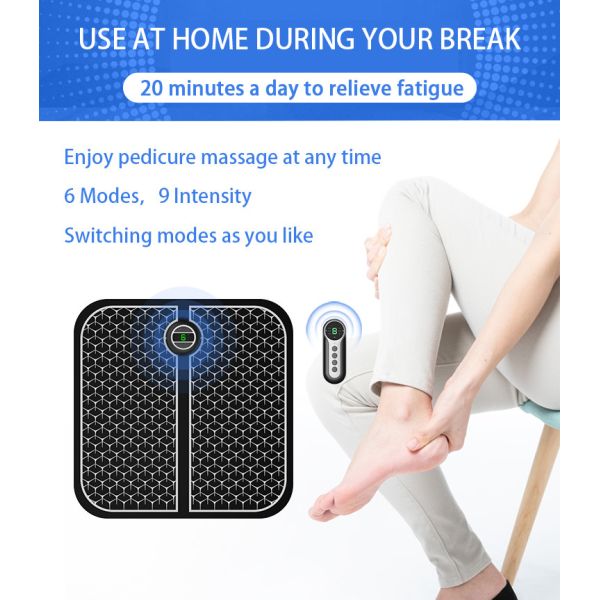 Fodable Electric Pulse EMS Foot Massager Painess Relief Foot Muscle Stimulator 5V