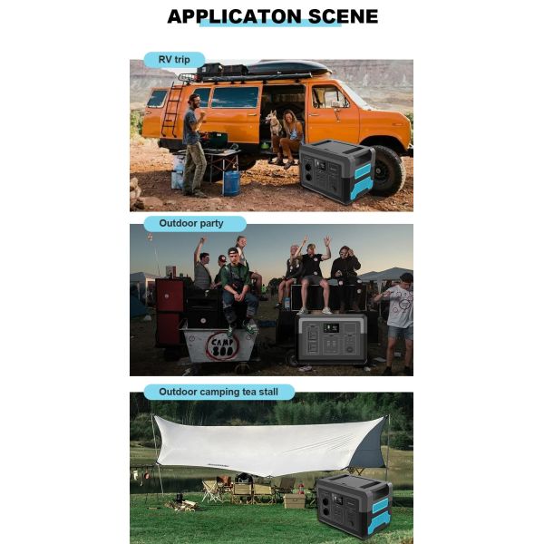 1500W 1380Wh Portable Emergency Power Supply Battery Pure Sine Wave